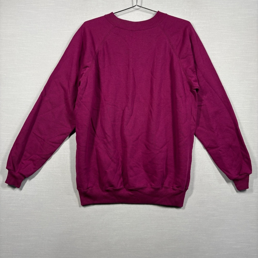 Vintage Hanes Activewear‎ Sweatshirt Men XL Magenta Blank Deadstock 80s 90s